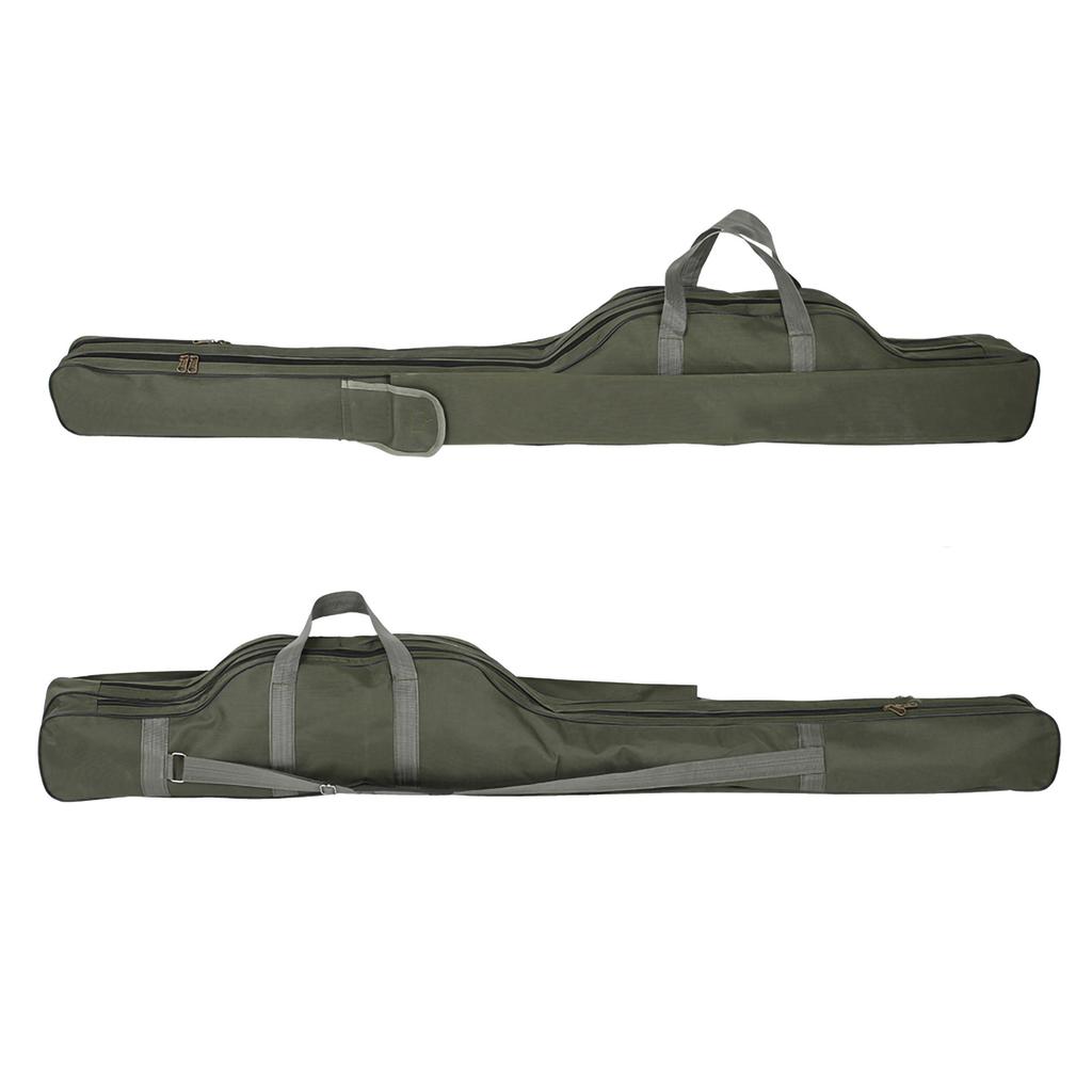 Outdoor Fishing Rod Pole Reel Lures Box Storage Bag Adjustable Shoulder Strap (Green-1.5m)