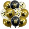 15 Stück/Set Schwarz Gold Umrah Mubarak Latex Konfetti Ballons Ramadan Kareem Dekoration Eid Mubarak Islamische Muslimische Partyartikel