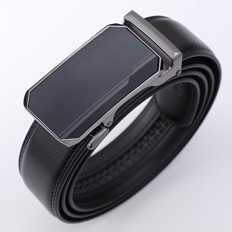 

Новый мужской ремень Модный ремень для брюк из кожи с автоматической пряжкой Высококлассный деловой Корейская версия Ремень для мужчин среднего и молодого возраста 130cm
