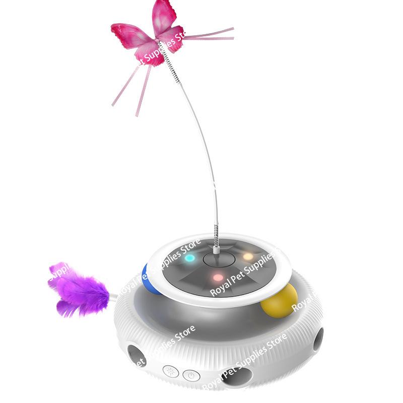 New Multi-functional Electric Cat Toy Self-hi To Relieve Boredom Automatic Intelligent Cat Teaser Cat Turntable To Tease Cats