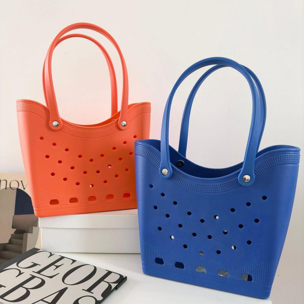 EVA Waterproof Beach Tote: Large Capacity Perforated Travel Bag