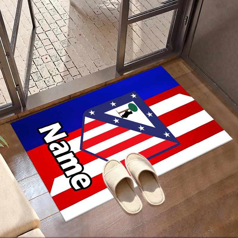 Benutzerdefinierter Name Personalisierter Atletico Madrid Druckteppich, Vielseitiger Heimdekorations-Teppich, für Spielzimmer, Wohnung, Balkon, Eingangsbereich, Flur Geschenk