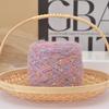 Mohair Yarn Ball with Rainbow Candy Beans Embellishment Soft Wool for Sweater Scarf Bag DIY Crochet Colorful Ball Thread