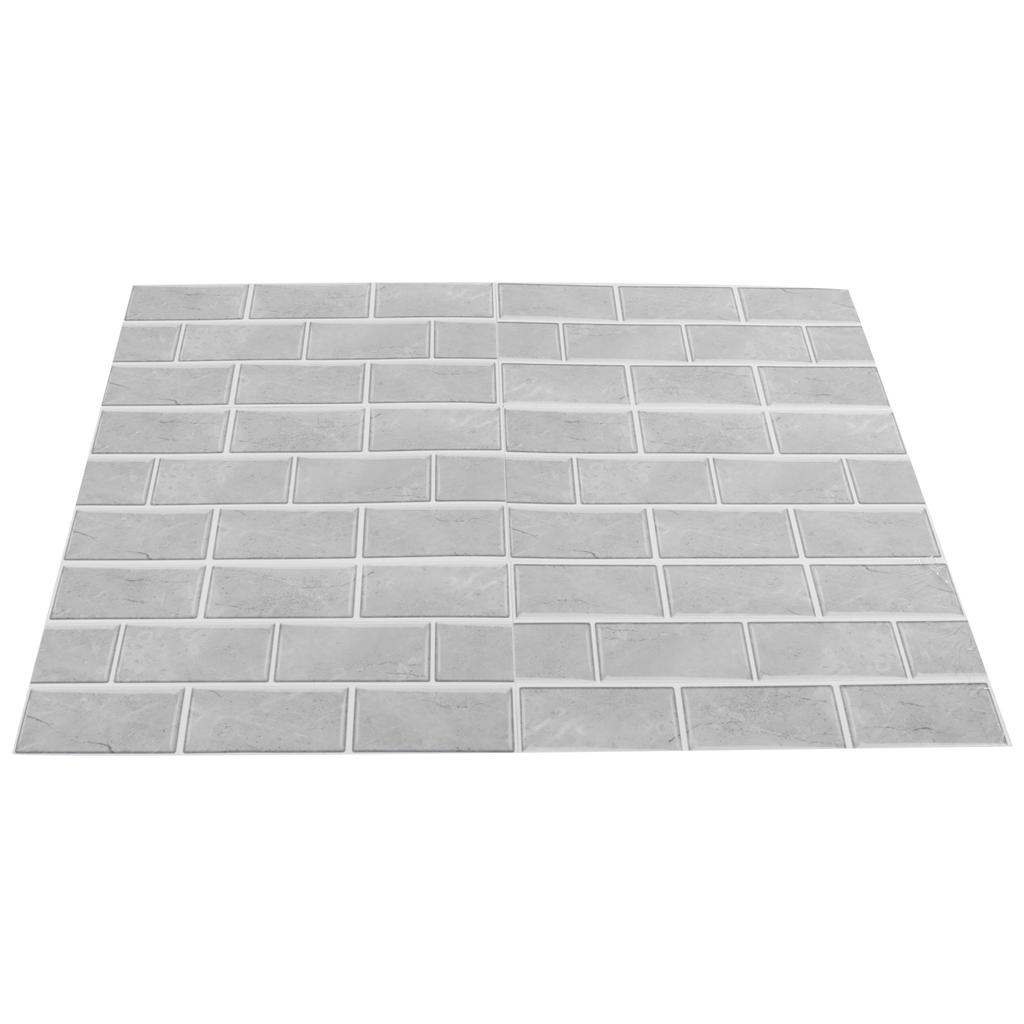 6pcs Gray Tile Pattern Wall Decal Waterproof SelfAdhesive Wall Sticker for Home Kitchen