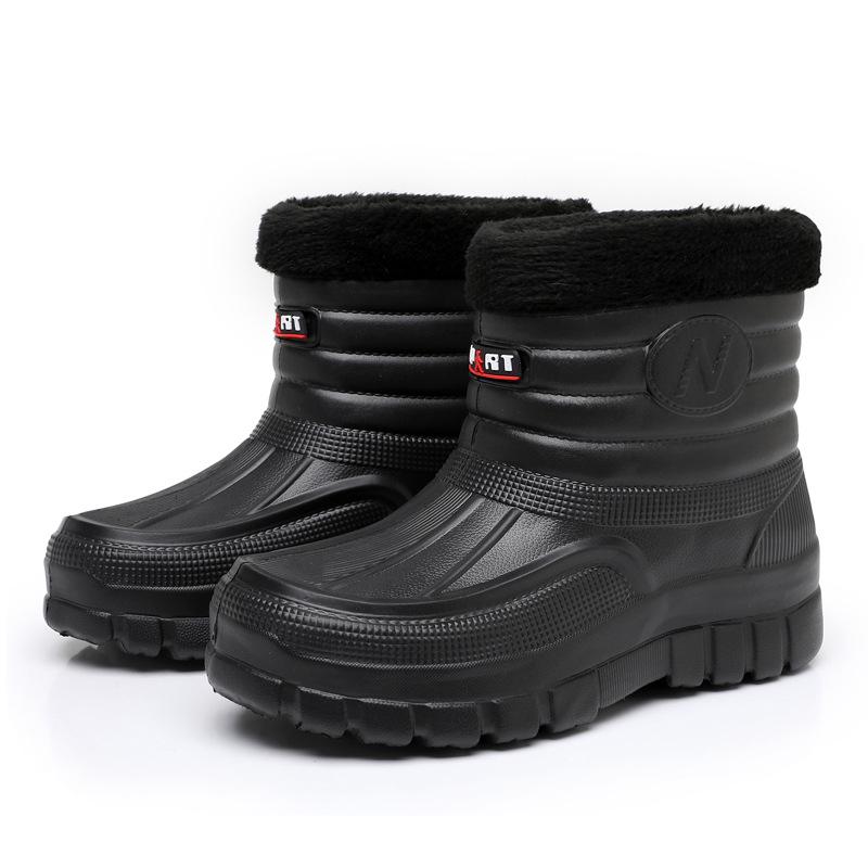 Winter High-Top Thickened Eva Waterproof Cotton Shoes Men'S Cold Storage Outdoor Car Wash Work Non-Slip Warm Ultra-Light Cotton Shoes Boots