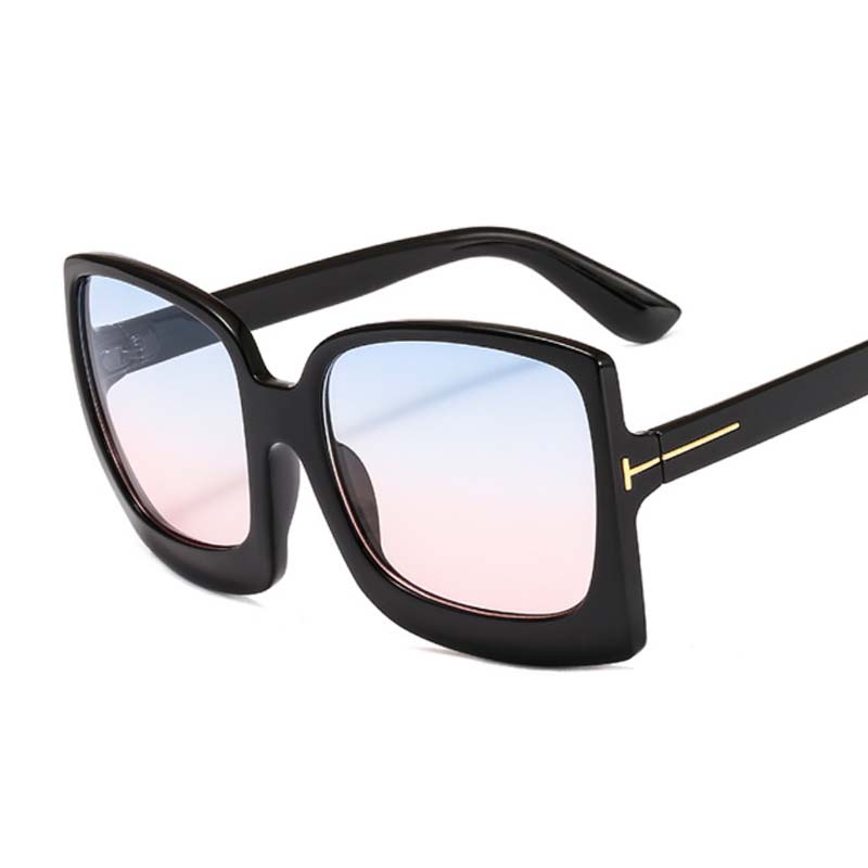 Oversized Shades Sunglasses Woman Black Fashion Square Sun Glasses For Female Big Frame Vintage Gradient Sexy