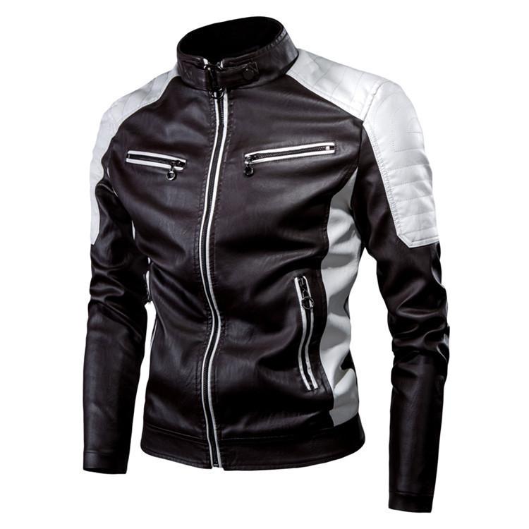 Dünne Frühlings- und Herbst-Freizeit-Herrenlederjacke Mode Motorrad Retro Lederjacke Herrenbekleidung