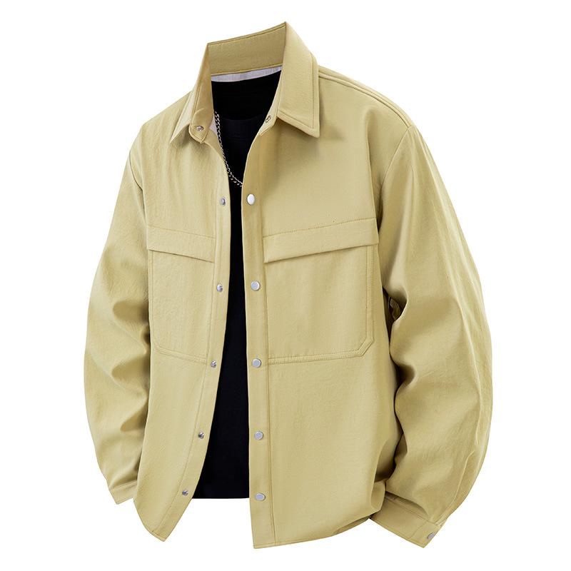 Men's High-End American Workwear Jacket: Trendy Spring/Autumn Loose-Fit Shirt-Style Coat (Customizable)