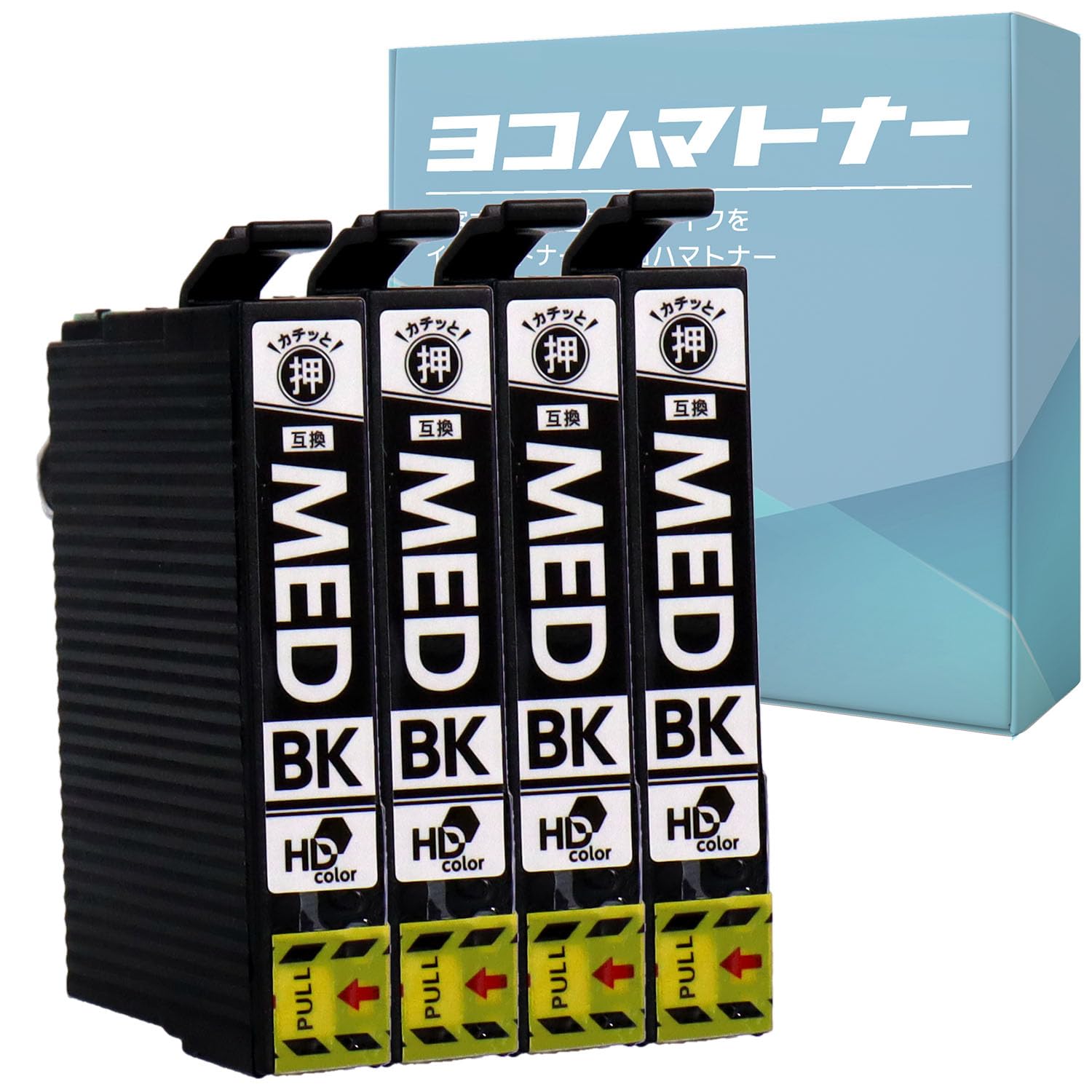 

Compatible ink cartridge for Epson MED Medamayaki Black Set of 4 Compatible ink cartridges by a Japanese with an IC chip to display remaining ink that
