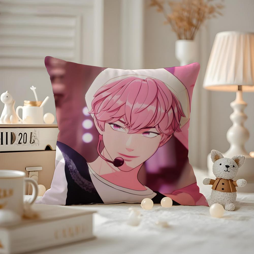 Kpop PPLAVE Bamby Cushion Cover Antidustmite Pillowcase Invisible zipper silky short plush Sofa cushion cover