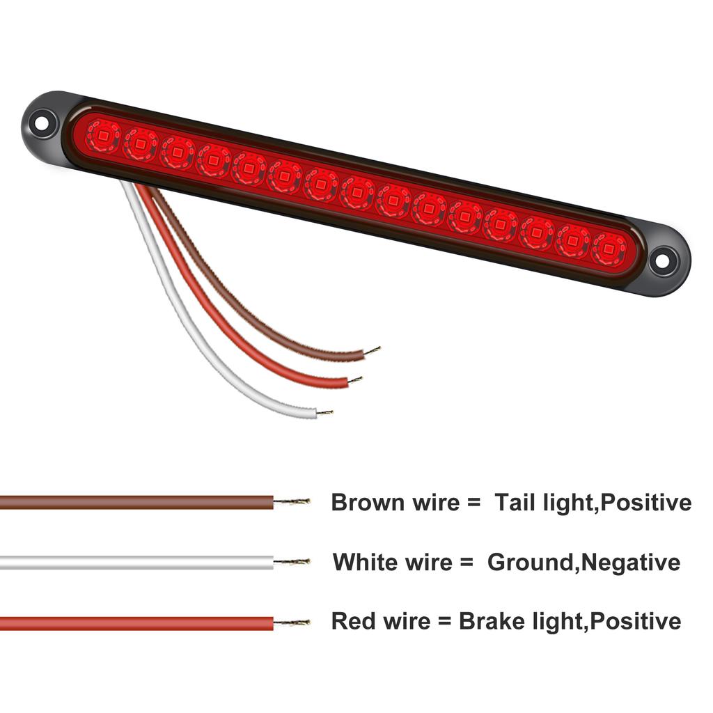 1PCS Universal LED Tail Rear Lamp for Trailer Truck Lorry Pickup - Brake/Stop/Turn Lights 12V-24V 15 LEDs Light Bar StripBack Up Lights 1
