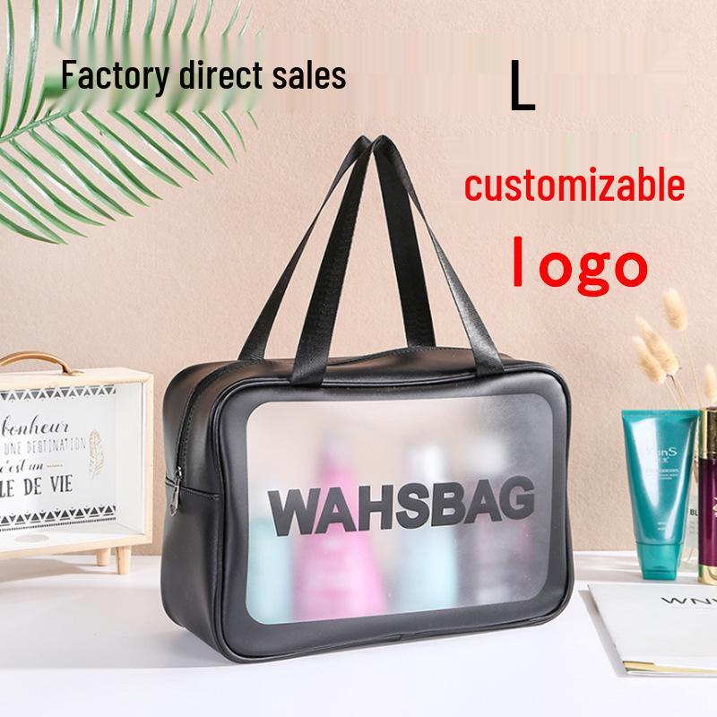 Waterproof Portable Transparent Makeup Bag - Large Capacity Travel Cosmetic Organizer for Women