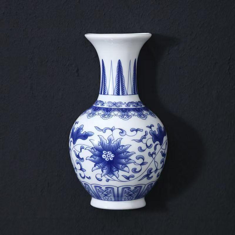 Enamel Color Wall Hanging Flower Vase That Can Stand or Hang Bottle Plant Pot Ceramic Home Room Decorating Interior Accessories
