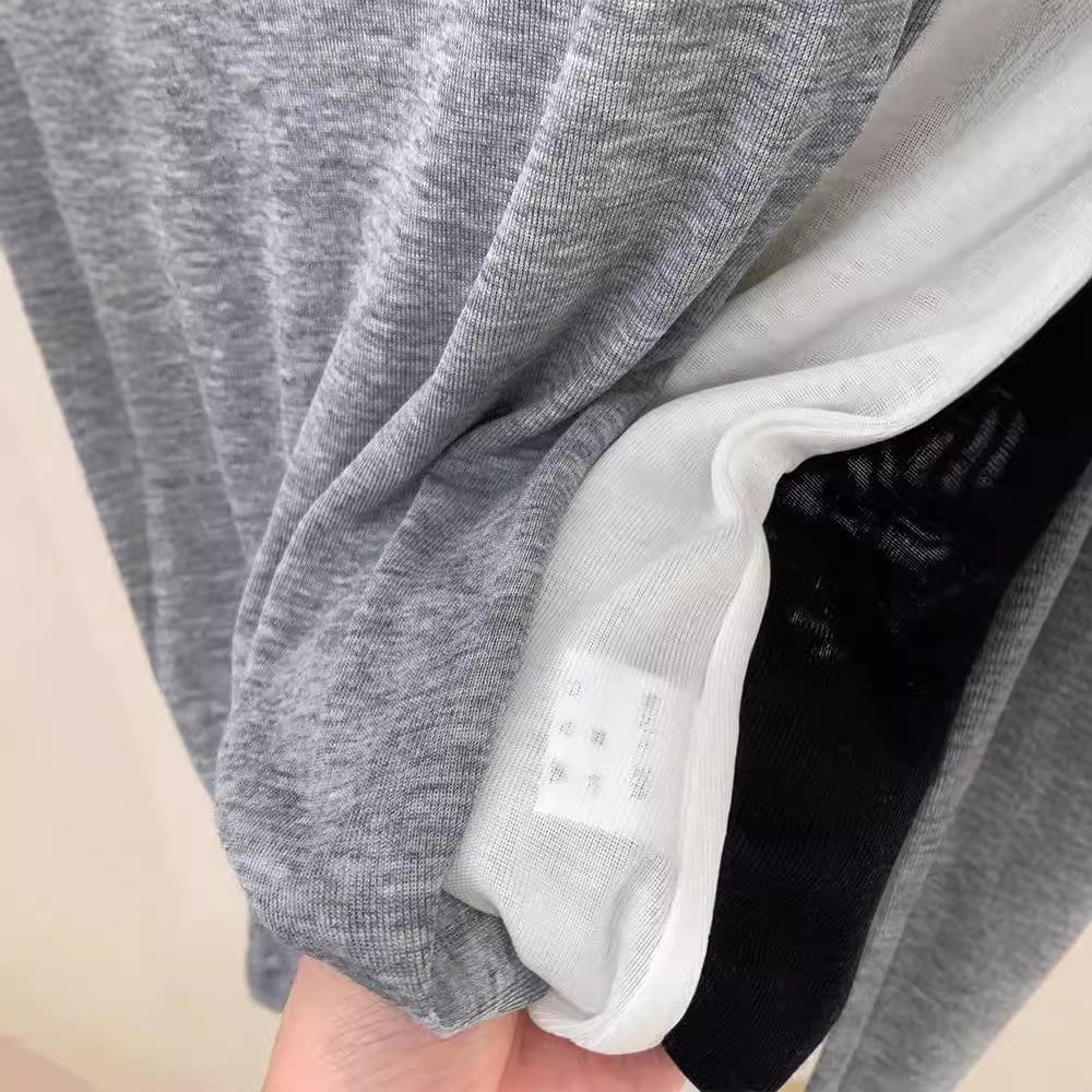 Tencel Skin Friendly Thin Slightly Sheer Slim Fit Spicy Girl White U Neck Sun Protection Base Layer Cover Up T Shirt Women Early Autumn Top