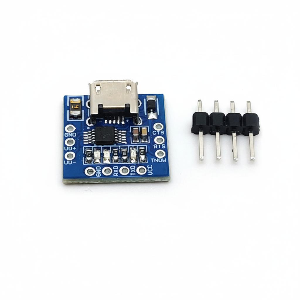 

CH340E Mini USB to TTL Ultra-Small USB to TTL Downloader MicroUSB Power Supply TTL 10*10*2 білий