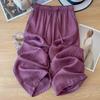 Women Linen Wide Leg Pants Summer High Waist Relaxed Fit Casual Trousers Loose Floor Length