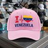I Love Venezuela Heartbeat Graphic Baseball Cap Adjustable Polyester Casual Hat
