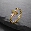 Adjustable Neuron Symbol Women's Ring Stainless Steel Jewelry Gold Color Neural Chemistry Open Finger Rings Gifts 2026