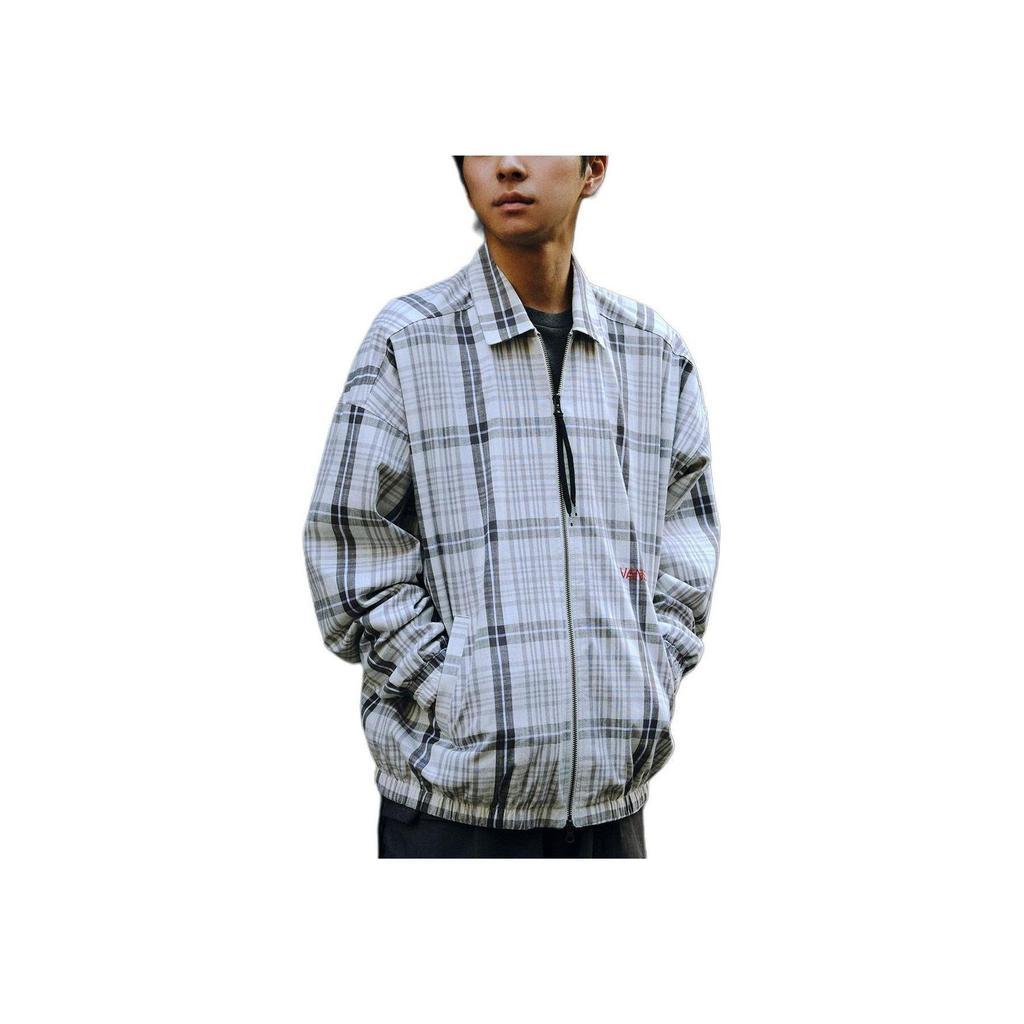 Vans Plaid Zip-Up Jacket Men jackets Light-Gray VN000H2QCYF