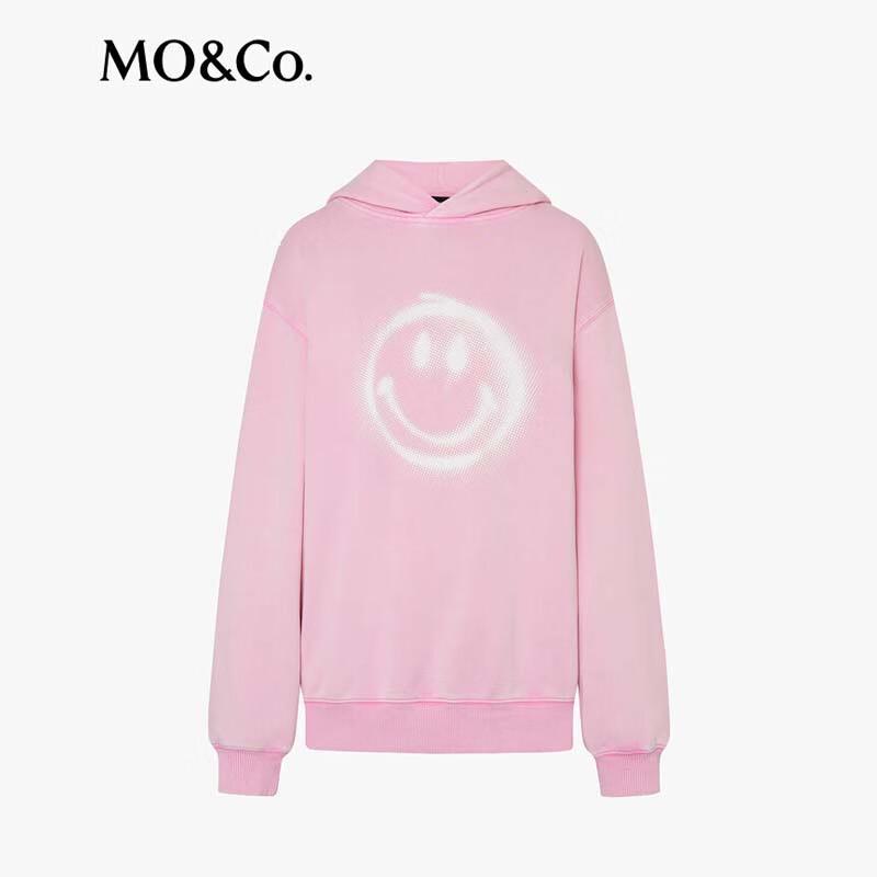 MO&Co. Women's Printed Washed Pullover Hoodie