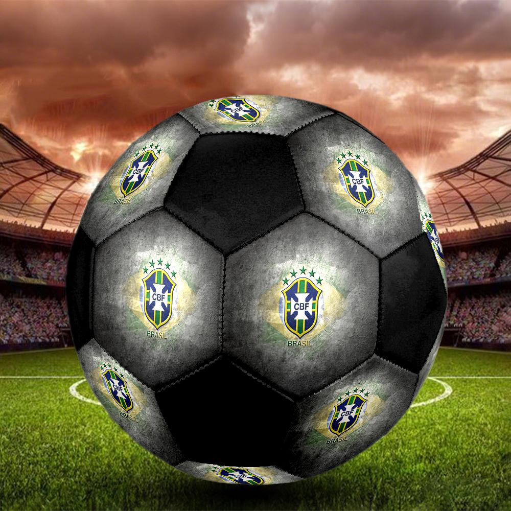 SIZE 5 Brazil National Football Team Soccer Ball Colorful All Ages Machine Stitched PVC Competition Ready Durable High-Bounce