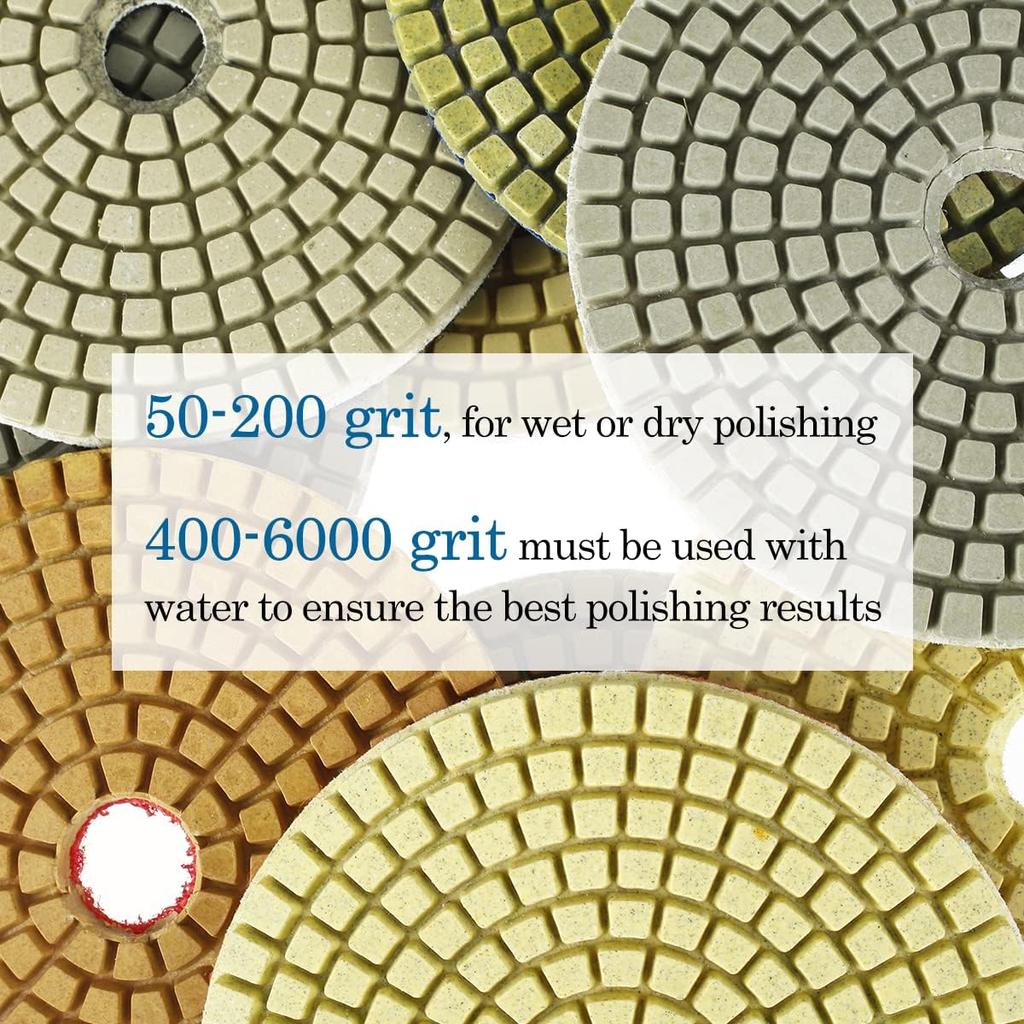 16 Pcs Diamond Polishing Pads 16pcs 4 Inch 4 Inch 4 Inch 4 Inch Dry Polishing and Polishing Change Polishing Quick Change Wet Change Polishing Accesso