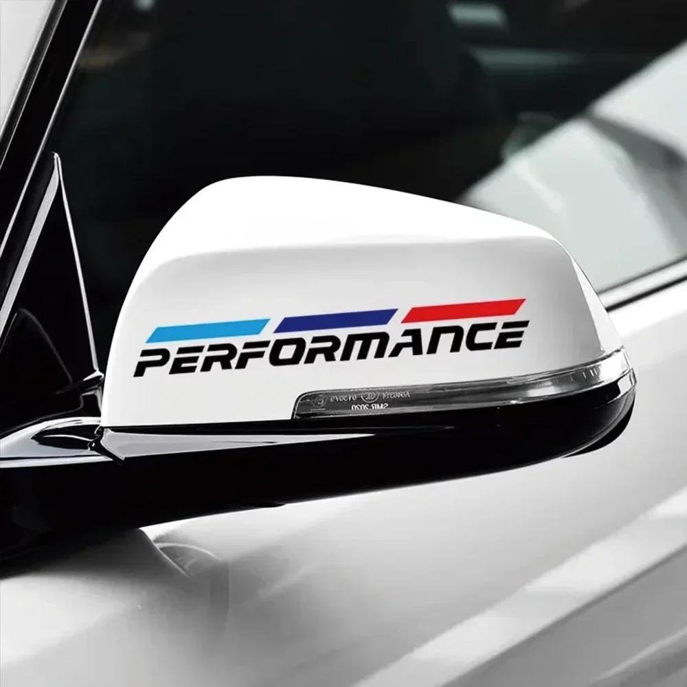 2Pcs Car Rearview Mirror Sticker For BMW M performance E28 E30 E34 E36 E46 E60 E90 F84 F87 X1 X3 X4 X5 X6 X7 Auto Accessories