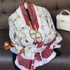 180*90cm muffler fashion Luxury Brand Scarf Women New Style Fashion Color Matching Print Silk Lady Popular Headcloth Beach Shawl