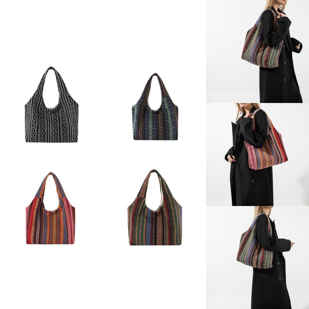Trendy Plaid Contrast Color Street Style Tote Bag Women Winter Large Capacity Shoulder Bag