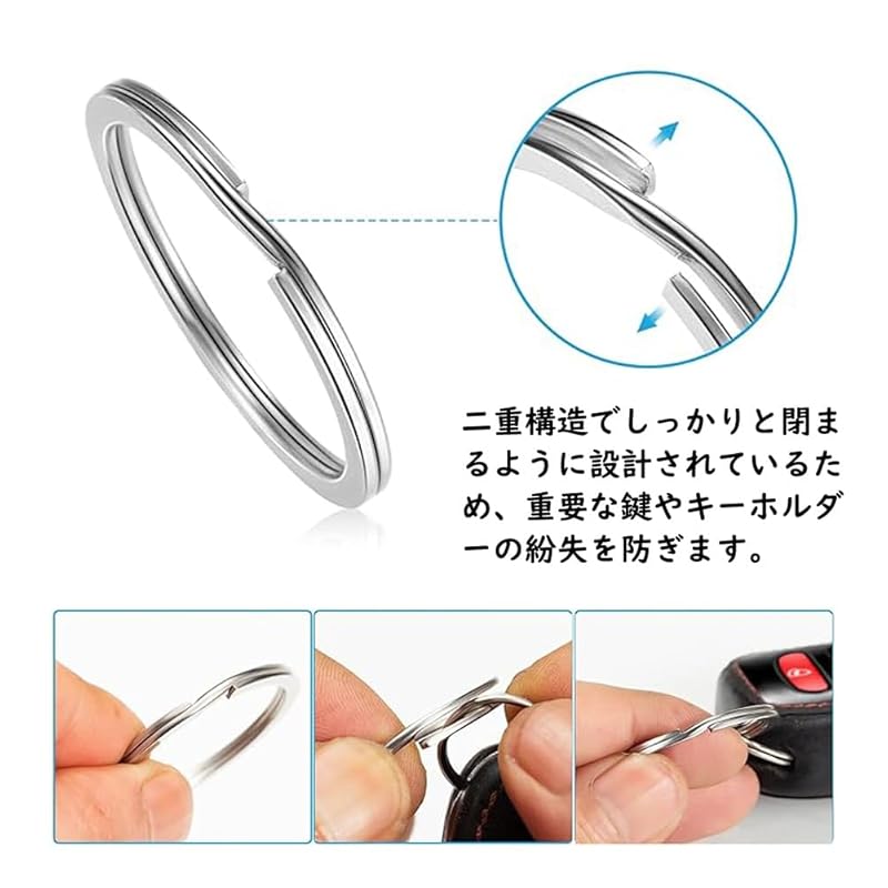 [GUANGUAN] Key Ring Key Holder Set of 10 Carabiner Outer Circumference 25mm*5 Pieces +30mm*5 Pieces Lightweight Key Ring Easy To Install Bag Ring