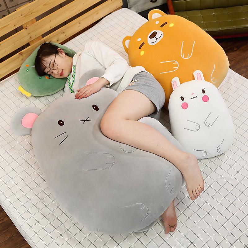 Niedliches Dinosaurier Hase Schwein Cartoon Tier Plüschtier Kissen für Mädchen Weiche und kuschelige Stoffpuppe