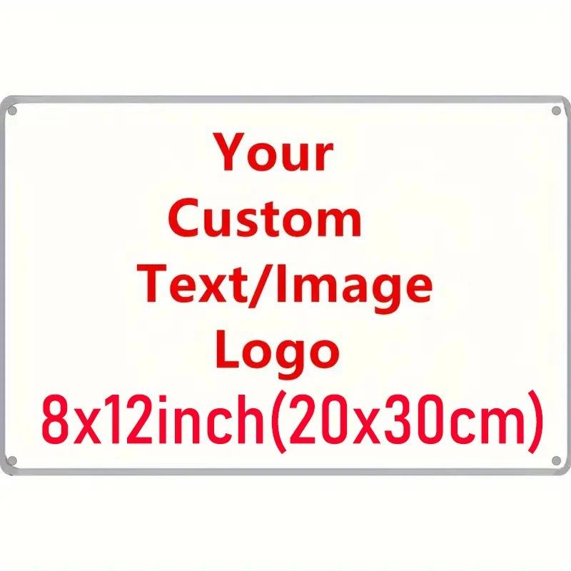 Custom 8x12 Inch Metal Sign Personalized Logo Wall Art For Home Cafe Bar Decor