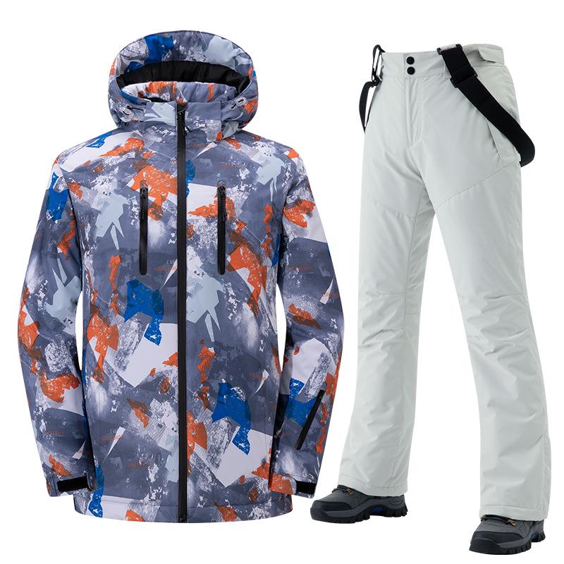 2024 Unisex Fleece-Lined Ski Suit: Thickened Cotton Jacket & Pants Set