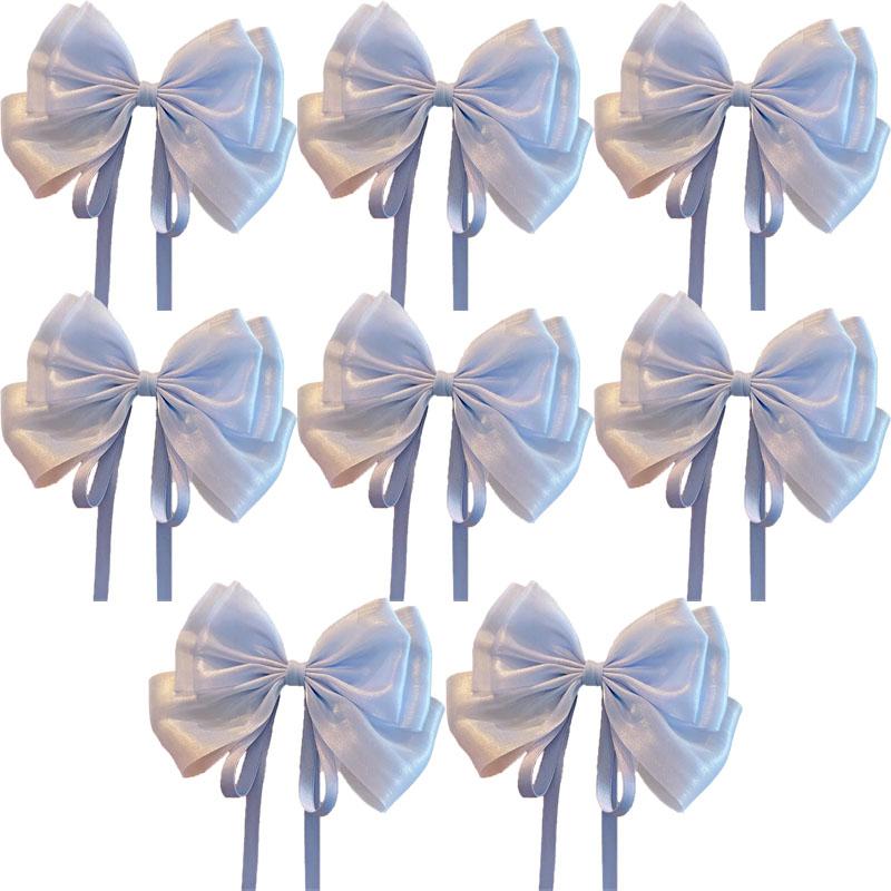 Mermaid Ji Pearlescent Satin Bow Hair Clip Women Summer Sweet Ribbon Spring Clip Fairy Hair Accessories