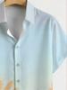 Men's Vibrant Beach Print Shirt Lightweight Summer Vacation Casual Top with Collar