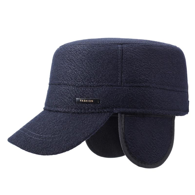 Middle-Aged and Elderly Warm Velvet Hat Autumn Winter Flat Cap Cold-Proof Outdoor Men's Thick Cap