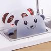 Protetor de Pia com Design de Animal Fofo com Panda e Urso - Plástico Durável com Fixação por Ventosa