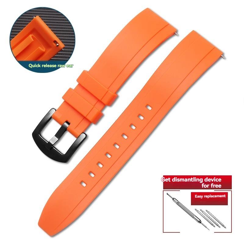 Quality FKM rubber watch strap 18mm 20mm 22mm 24mm quick release strap for Rolex Omega Cas