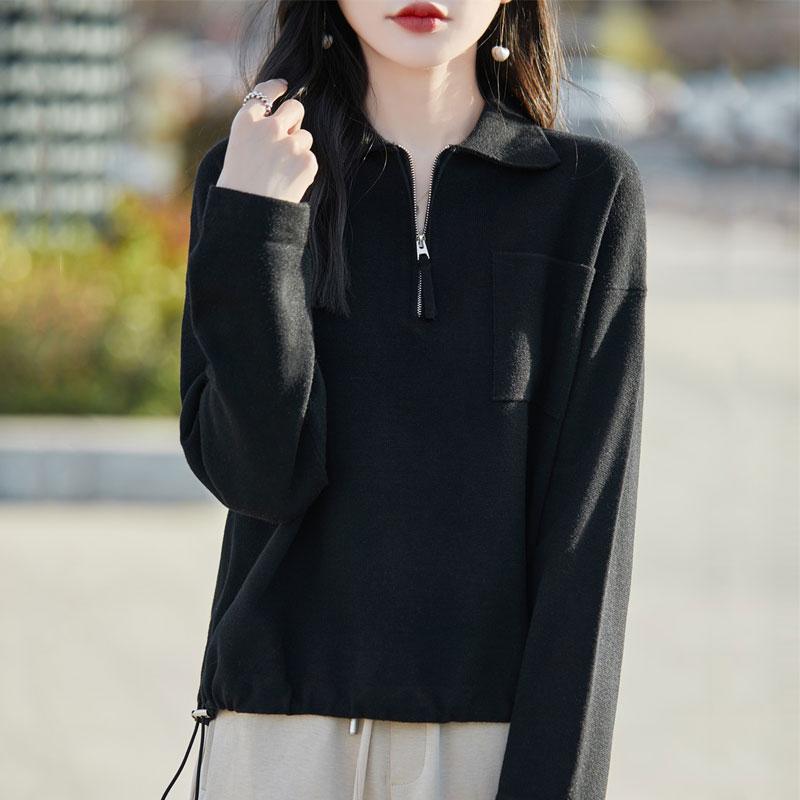 Dámský kašmírový svetr Qinghe kašmír 50% vlna 50% hedvábí Dámský podzimní a zimní kašmírový svetr měkký a teplý