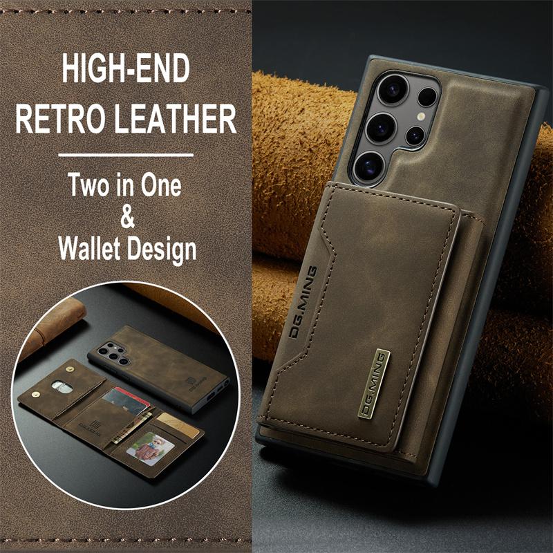 Luxury Magnetic Leather Phone Cover With Card Holder 2 In 1 Detachable Wallet Case for Samsung S26 S24 S22Ultra S23 Plus S25 S21