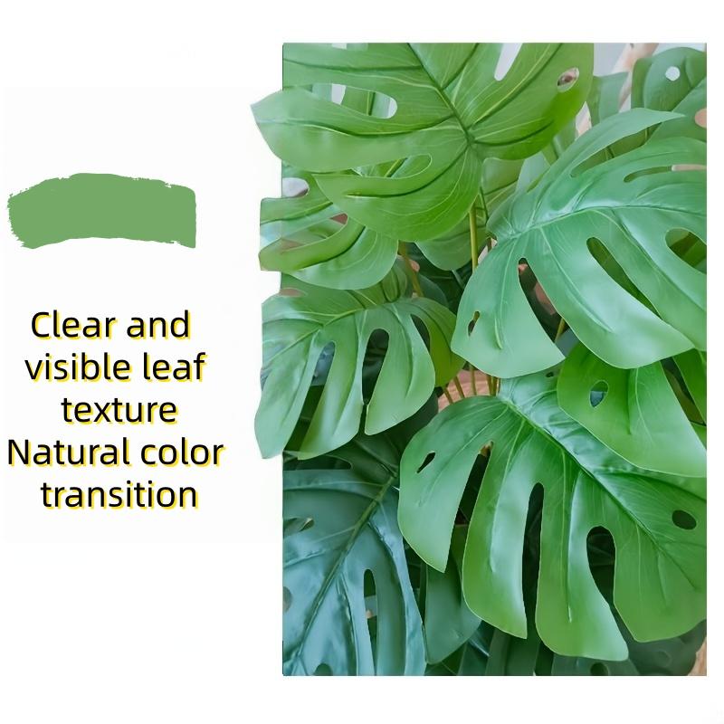1pc Realistic Monterey Leaf Artificial Greenery 12/18/24 Pcs Leaves Faux Plant For Home  Hotel Wedding Indoor Outdoor Decor