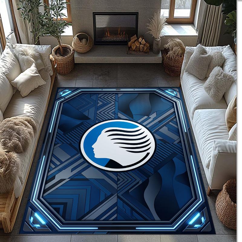 Atalanta FC Soccer Football Pattern Soft Area Rug Non Slip Indoor Floor Carpet Sports Decor Mat for Bedroom