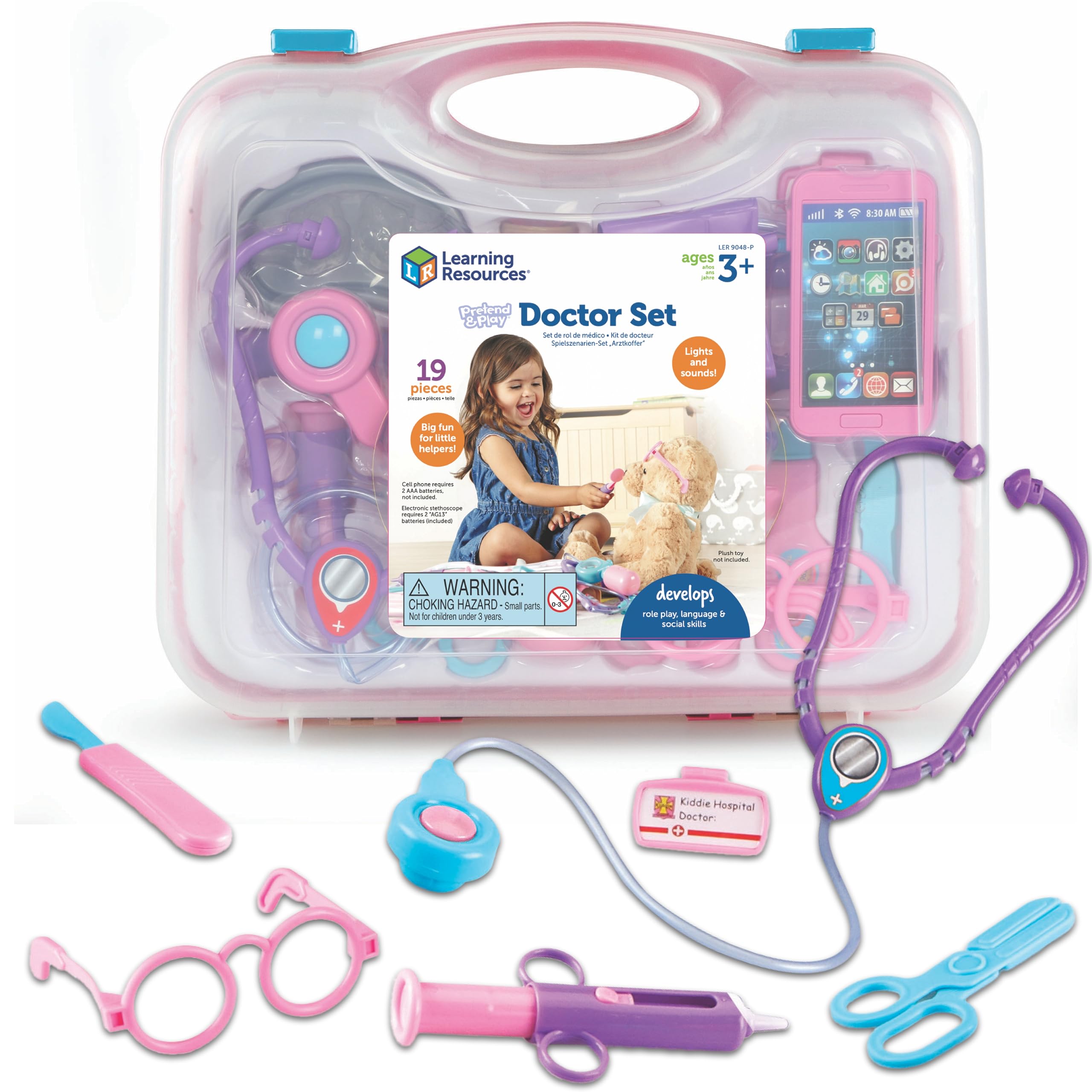 [Learning Resources] Learning Resources Pretend  Play Assorted Pink Doctor Playset, Pink, Standard Packaging LER9048-P [Item]