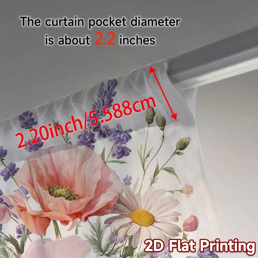 2pcs   2D FLAT PRINTING Curtains (Without Rod) Blooming Harmony Chic Curtain Cloth Versatile 100% Polyester Curtains All Seasons