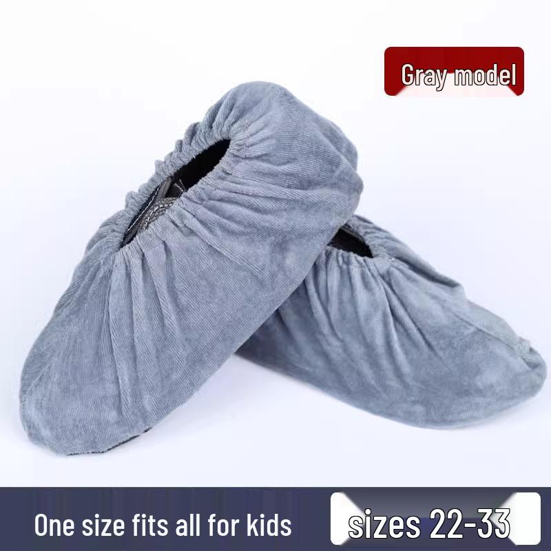 Washable Fleece Anti-Slip Indoor Shoe Covers for Kids