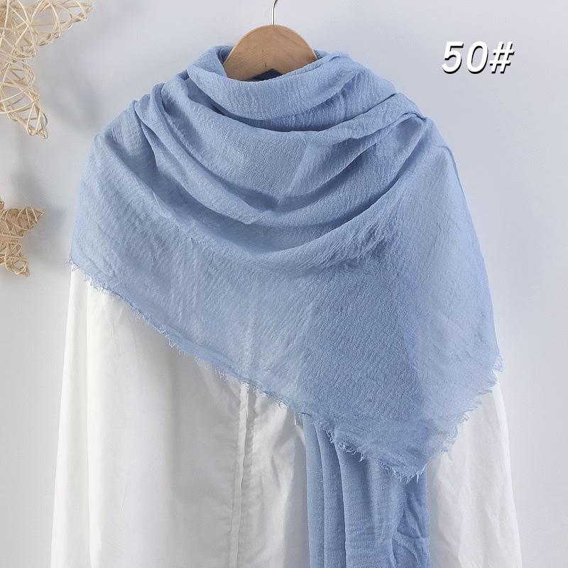 Sciarpa da donna in cotone lino seta - Per tutte le stagioni, colore unito, versatile foulard per testa e parasole