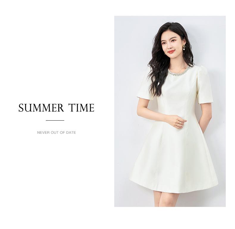 Studded Diamond Waist-Slimming Petite Socialite Dress