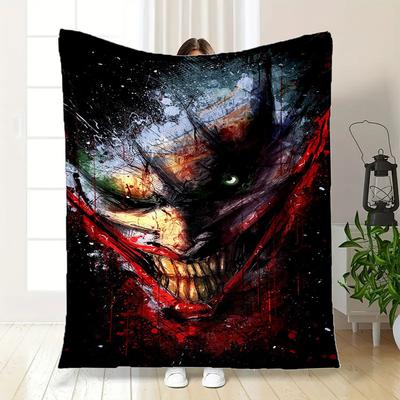 Joker Face Art Print Poster Wall DecorBlanket Flannel Throw Blanket for Sofa, Bed, Travel, Camping, Office, Couch, Chair