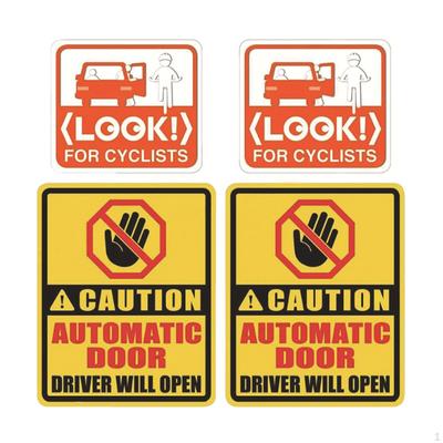 4 Pieces Automatic Door Sticker,Cling,Do Not Touch,Waterproof Weatherproof Vehicle Decals Warning
