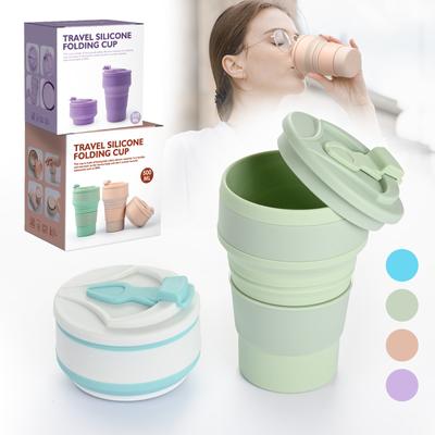 Silicone Portable Folding Bottle Telescopic Compression Travel Foldable High Temperature Resistance Outdoor Cup 350/500ml